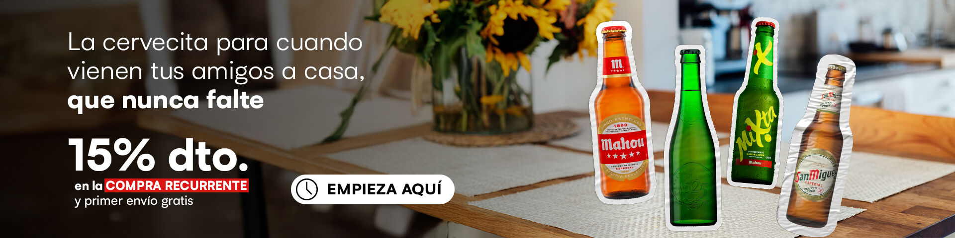 Aprovecha el 15% de descuento en compra recurrente